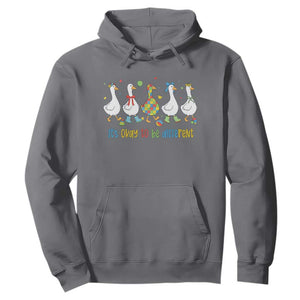 Funny Autistic Goose Hoodie It Is Okay To Be Different Autism Awareness TS11 Charcoal Print Your Wear