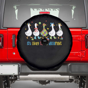 Funny Autistic Goose Spare Tire Cover It Is Okay To Be Different Autism Awareness TS11 Black Print Your Wear