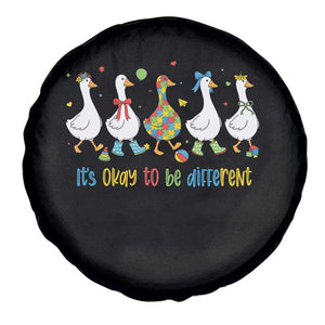 Funny Autistic Goose Spare Tire Cover It Is Okay To Be Different Autism Awareness TS11 Print Your Wear