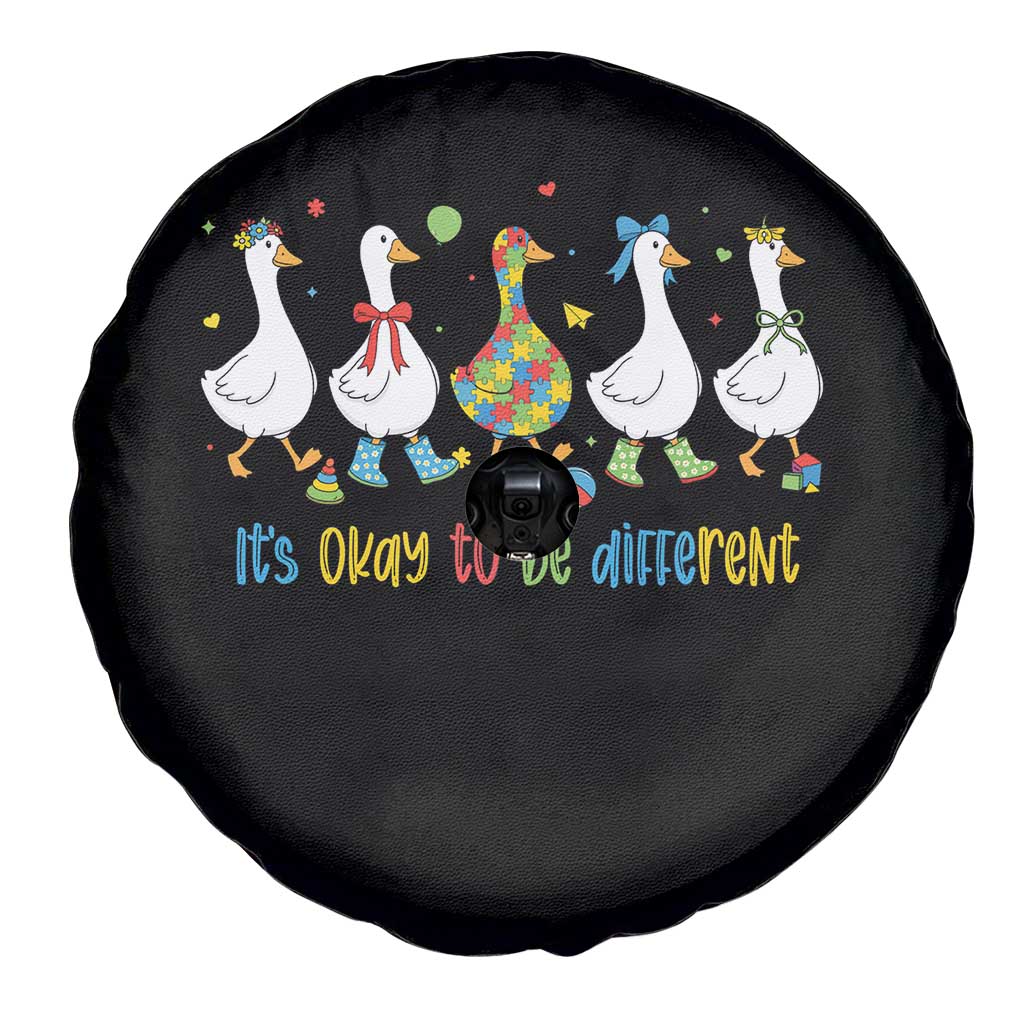Funny Autistic Goose Spare Tire Cover It Is Okay To Be Different Autism Awareness TS11 Print Your Wear