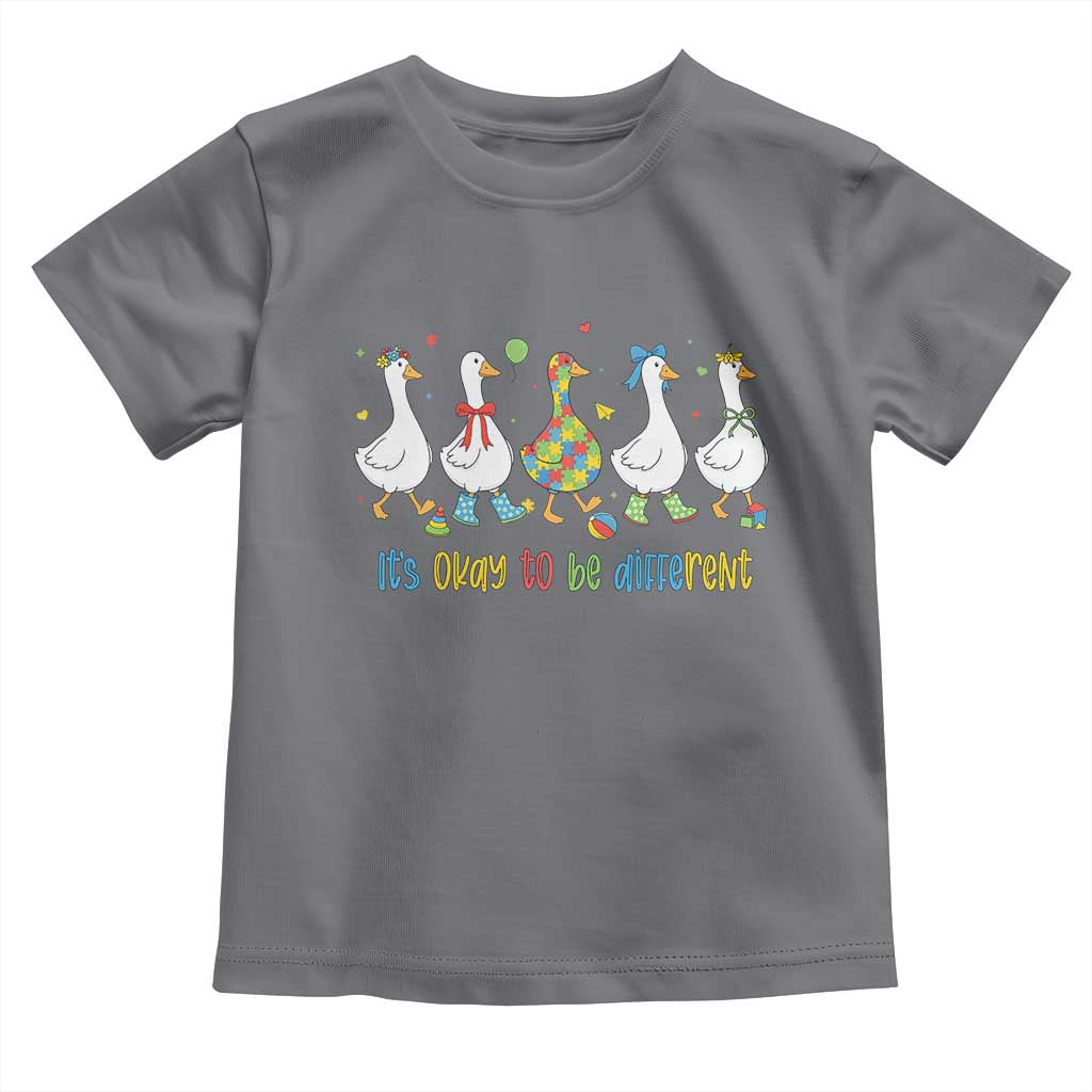 Funny Autistic Goose Toddler T Shirt It Is Okay To Be Different Autism Awareness TS11 Charcoal Print Your Wear