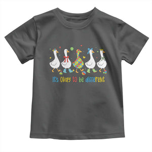 Funny Autistic Goose Toddler T Shirt It Is Okay To Be Different Autism Awareness TS11 Dark Heather Print Your Wear