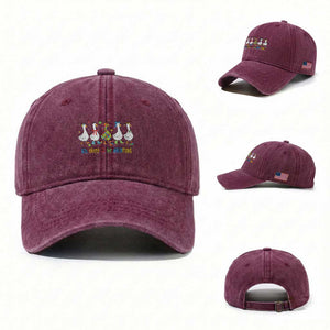Funny Autistic Goose Washed Cotton Baseball Cap It Is Okay To Be Different Autism Awareness