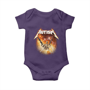 Autism Skeleton Funny Meme Baby Onesie Fire Burning Flames TS11 Purple Print Your Wear