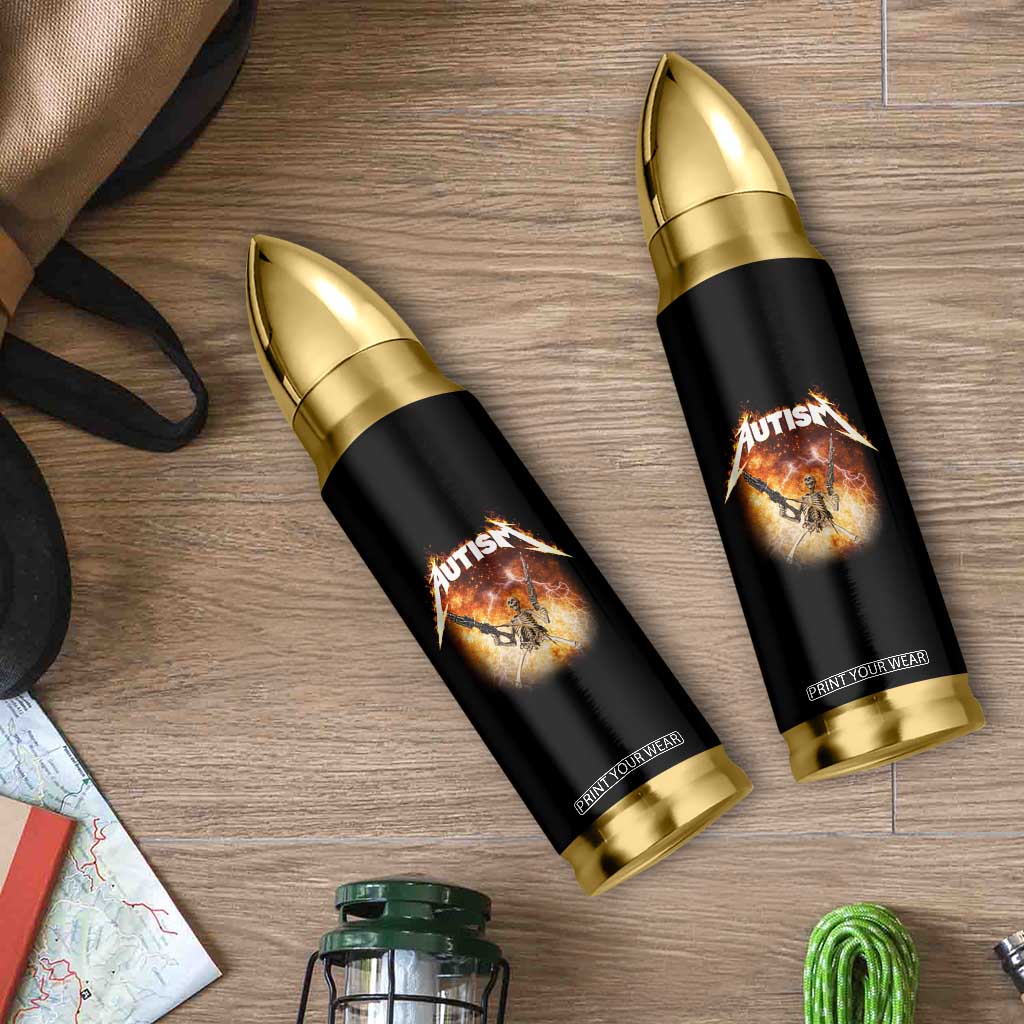 Autism Skeleton Funny Meme Bullet Tumbler Fire Burning Flames TS11 Print Your Wear