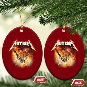 Autism Skeleton Funny Meme Ceramic Ornament Fire Burning Flames TS11 Print Your Wear