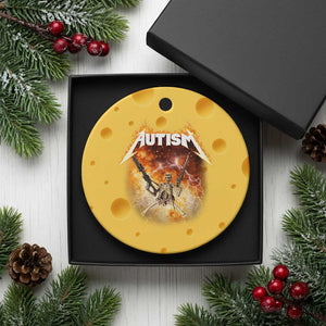 Autism Skeleton Funny Meme Ceramic Ornament Fire Burning Flames TS11 1pc Yellow Cheese Print Your Wear