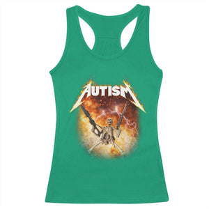 Autism Skeleton Funny Meme Racerback Tank Top Fire Burning Flames TS11 Irish Green Print Your Wear