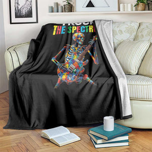 Autism Skeleton Rocker Throw Blanket I Rock The Spectrum Autism Awareness TS11 Print Your Wear