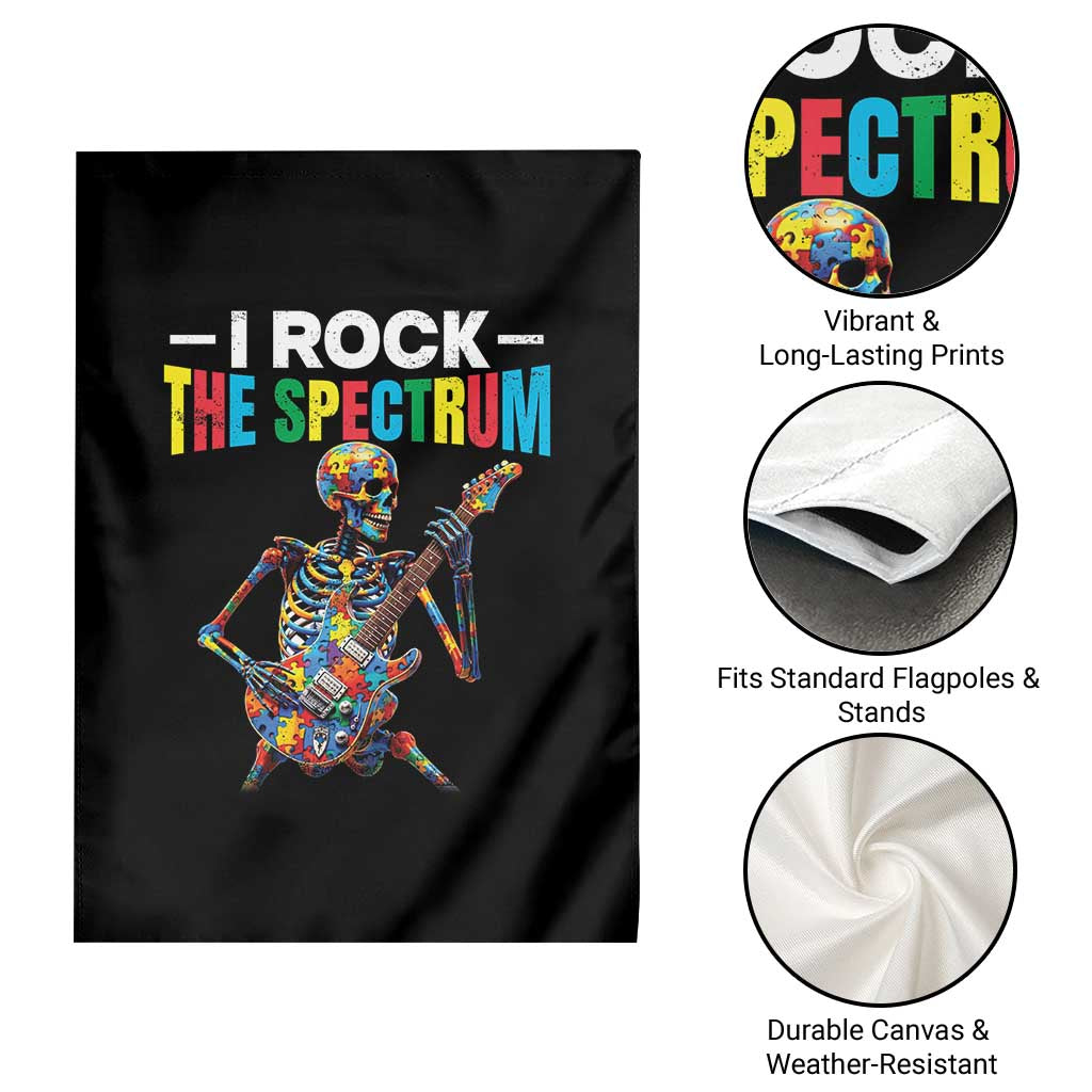 Autism Skeleton Rocker Garden Flag I Rock The Spectrum Autism Awareness TS11 Print Your Wear