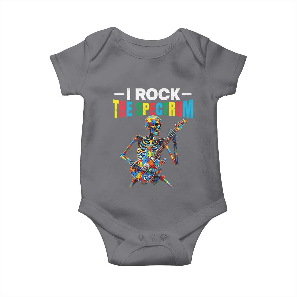 Autism Skeleton Rocker Baby Onesie I Rock The Spectrum Autism Awareness TS11 Charcoal Print Your Wear