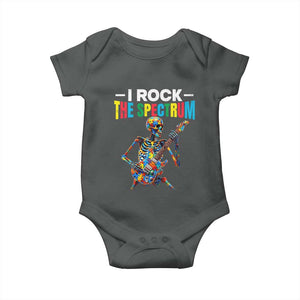 Autism Skeleton Rocker Baby Onesie I Rock The Spectrum Autism Awareness TS11 Dark Heather Print Your Wear