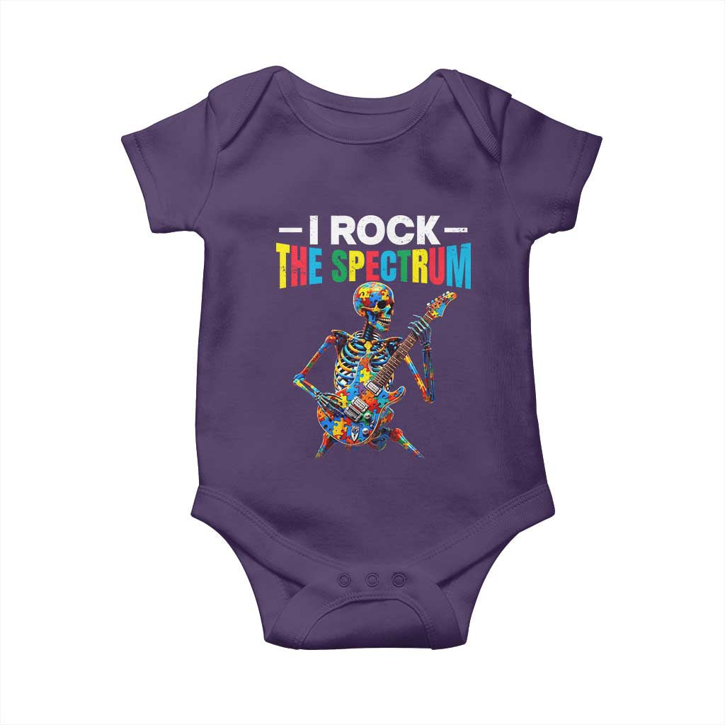 Autism Skeleton Rocker Baby Onesie I Rock The Spectrum Autism Awareness TS11 Purple Print Your Wear