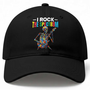 Autism Skeleton Rocker Baseball Cap I Rock The Spectrum Autism Awareness