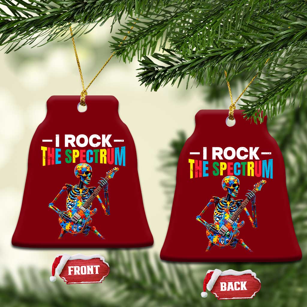 Autism Skeleton Rocker Ceramic Ornament I Rock The Spectrum Autism Awareness TS11 Print Your Wear