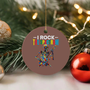 Autism Skeleton Rocker Ceramic Ornament I Rock The Spectrum Autism Awareness TS11 1pc Mocha Print Your Wear