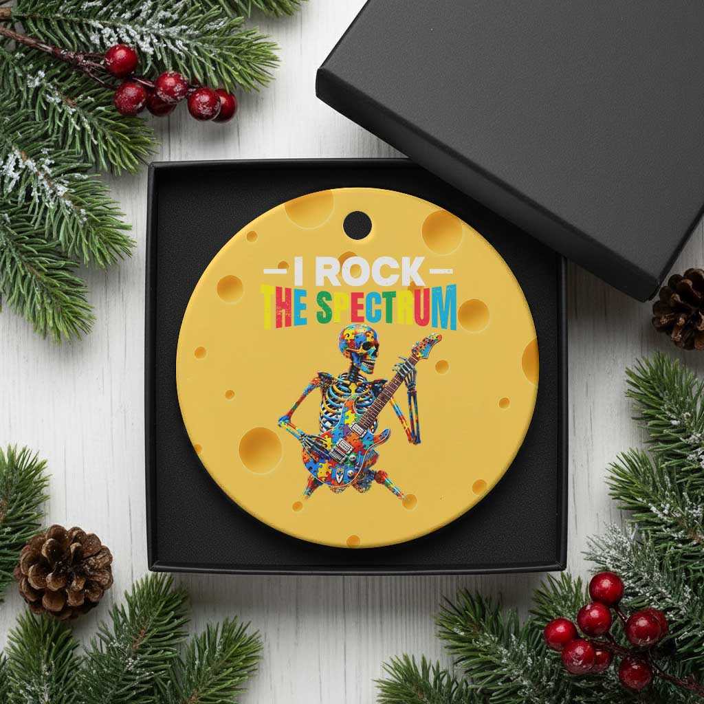 Autism Skeleton Rocker Ceramic Ornament I Rock The Spectrum Autism Awareness TS11 1pc Yellow Cheese Print Your Wear