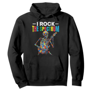 Autism Skeleton Rocker Hoodie I Rock The Spectrum Autism Awareness TS11 Black Print Your Wear