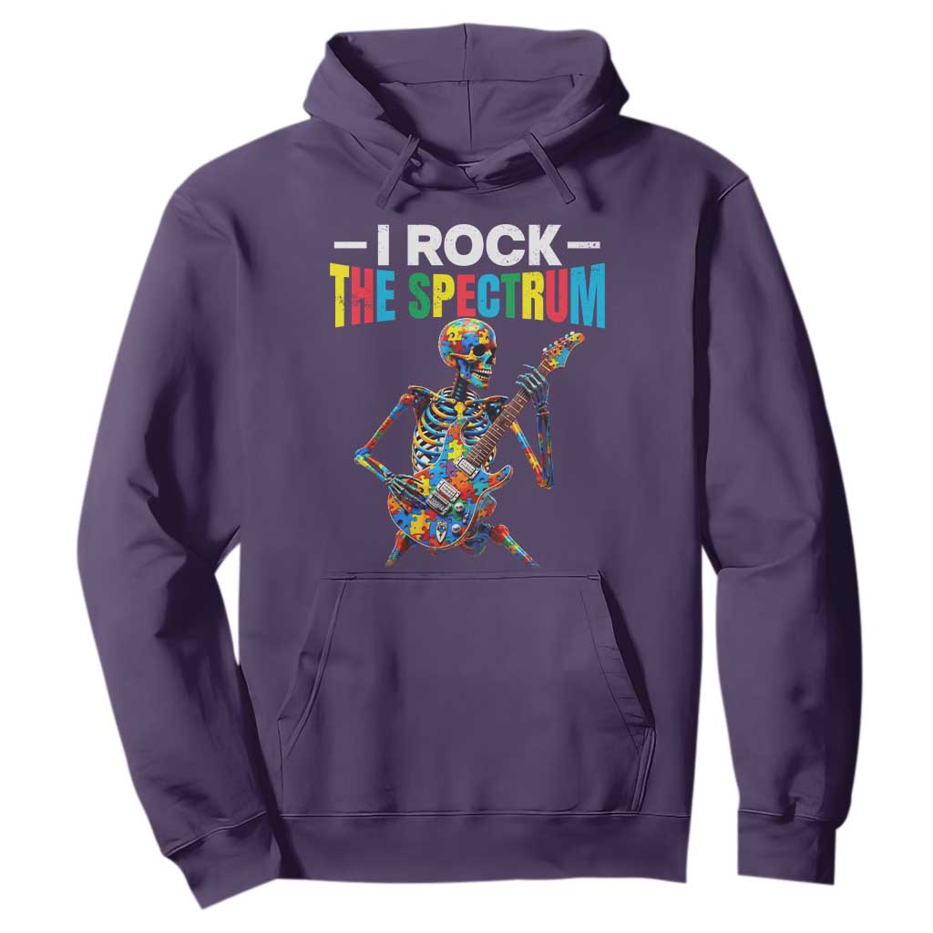 Autism Skeleton Rocker Hoodie I Rock The Spectrum Autism Awareness TS11 Purple Print Your Wear