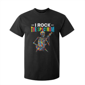 Autism Skeleton Rocker T Shirt For Kid I Rock The Spectrum Autism Awareness TS11 Black Print Your Wear