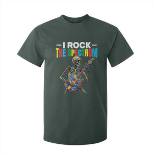Autism Skeleton Rocker T Shirt For Kid I Rock The Spectrum Autism Awareness TS11 Dark Forest Green Print Your Wear