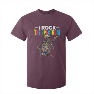 Autism Skeleton Rocker T Shirt For Kid I Rock The Spectrum Autism Awareness TS11 Maroon Print Your Wear