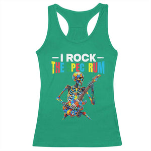 Autism Skeleton Rocker Racerback Tank Top I Rock The Spectrum Autism Awareness TS11 Irish Green Print Your Wear