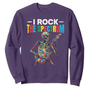 Autism Skeleton Rocker Sweatshirt I Rock The Spectrum Autism Awareness TS11 Purple Print Your Wear