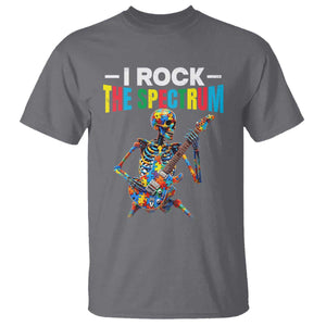 Autism Skeleton Rocker T Shirt I Rock The Spectrum Autism Awareness TS11 Charcoal Print Your Wear
