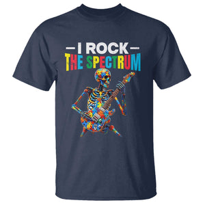 Autism Skeleton Rocker T Shirt I Rock The Spectrum Autism Awareness TS11 Navy Print Your Wear