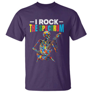Autism Skeleton Rocker T Shirt I Rock The Spectrum Autism Awareness TS11 Purple Print Your Wear