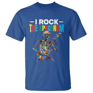 Autism Skeleton Rocker T Shirt I Rock The Spectrum Autism Awareness TS11 Royal Blue Print Your Wear