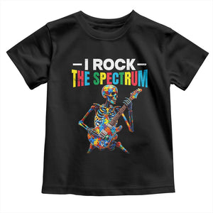 Autism Skeleton Rocker Toddler T Shirt I Rock The Spectrum Autism Awareness TS11 Black Print Your Wear