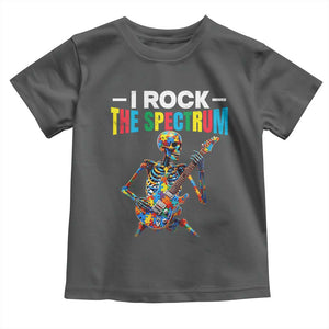 Autism Skeleton Rocker Toddler T Shirt I Rock The Spectrum Autism Awareness TS11 Dark Heather Print Your Wear