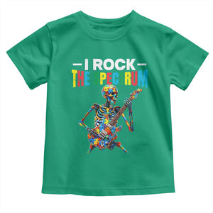 Autism Skeleton Rocker Toddler T Shirt I Rock The Spectrum Autism Awareness TS11 Irish Green Print Your Wear