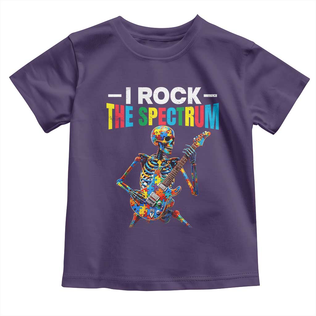 Autism Skeleton Rocker Toddler T Shirt I Rock The Spectrum Autism Awareness TS11 Purple Print Your Wear