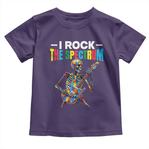 Autism Skeleton Rocker Toddler T Shirt I Rock The Spectrum Autism Awareness TS11 Purple Print Your Wear
