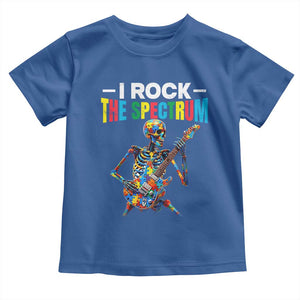 Autism Skeleton Rocker Toddler T Shirt I Rock The Spectrum Autism Awareness TS11 Royal Blue Print Your Wear