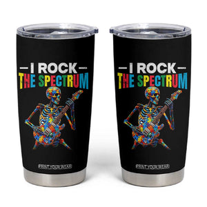 Autism Skeleton Rocker Tumbler Cup I Rock The Spectrum Autism Awareness TS11 Black Print Your Wear
