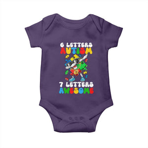 Funny 67 Autism Awareness Baby Onesie 6 Letters Autism 7 Letters Awesome Dabbing Puzzle TS11 Purple Print Your Wear