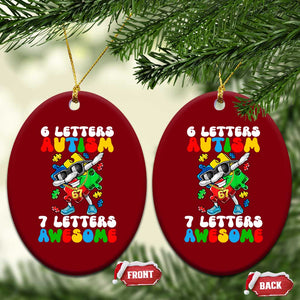 Funny 67 Autism Awareness Ceramic Ornament 6 Letters Autism 7 Letters Awesome Dabbing Puzzle TS11 Print Your Wear