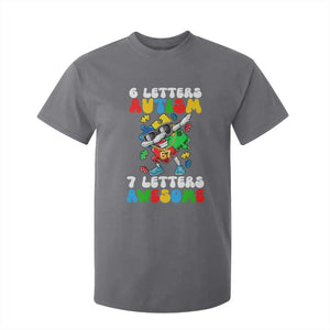 Funny 67 Autism Awareness T Shirt For Kid 6 Letters Autism 7 Letters Awesome Dabbing Puzzle TS11 Charcoal Print Your Wear