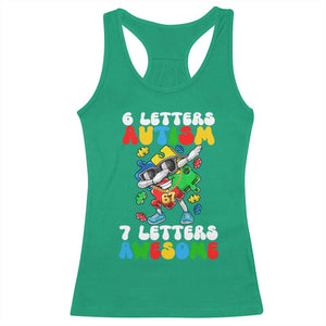 Funny 67 Autism Awareness Racerback Tank Top 6 Letters Autism 7 Letters Awesome Dabbing Puzzle TS11 Irish Green Print Your Wear