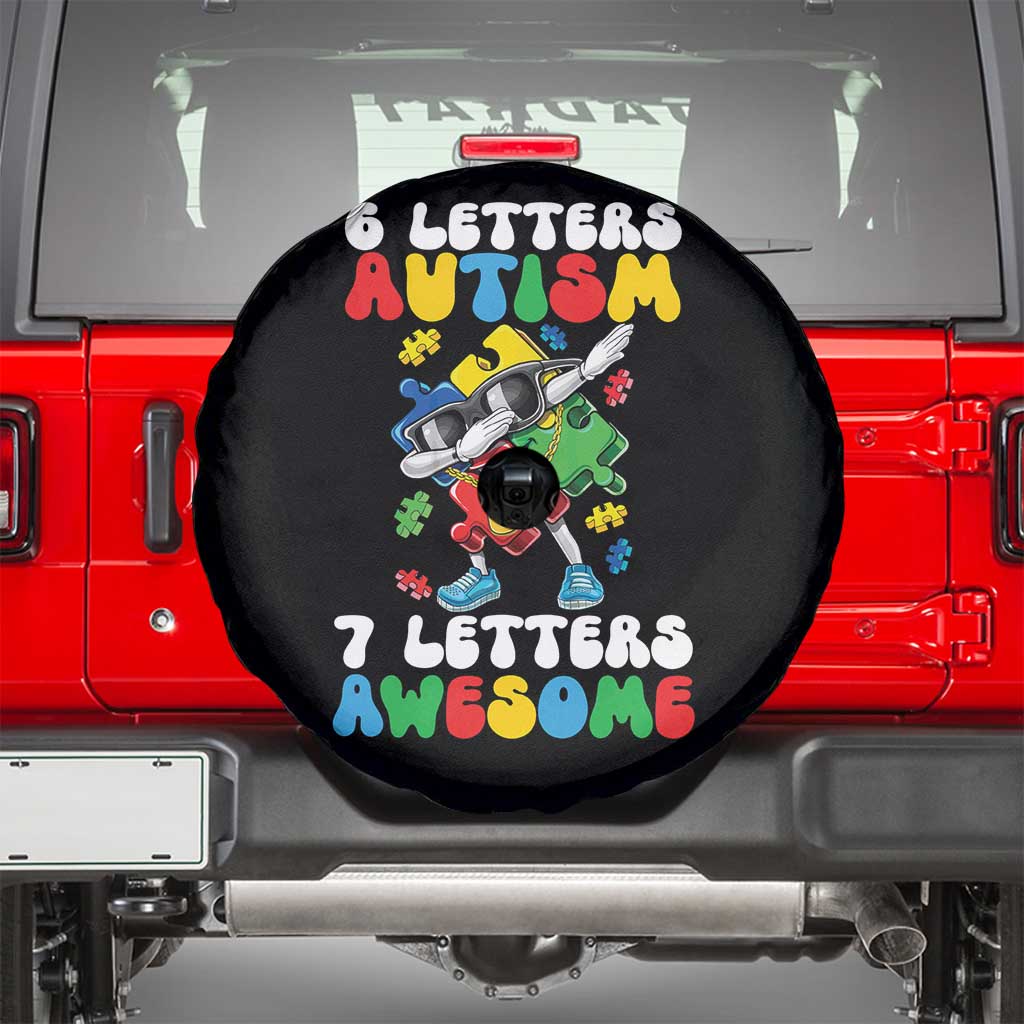 Funny 67 Autism Awareness Spare Tire Cover 6 Letters Autism 7 Letters Awesome Dabbing Puzzle TS11 Black Print Your Wear