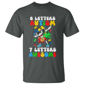 Funny 67 Autism Awareness T Shirt 6 Letters Autism 7 Letters Awesome Dabbing Puzzle TS11 Dark Heather Print Your Wear