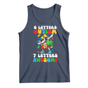 Funny 67 Autism Awareness Tank Top 6 Letters Autism 7 Letters Awesome Dabbing Puzzle TS11 Navy Print Your Wear