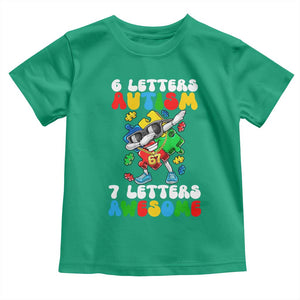 Funny 67 Autism Awareness Toddler T Shirt 6 Letters Autism 7 Letters Awesome Dabbing Puzzle TS11 Irish Green Print Your Wear