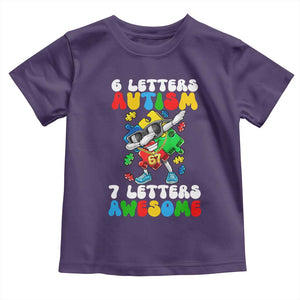 Funny 67 Autism Awareness Toddler T Shirt 6 Letters Autism 7 Letters Awesome Dabbing Puzzle TS11 Purple Print Your Wear