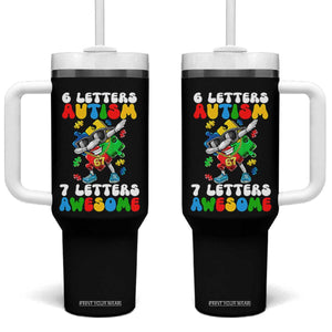 Funny 67 Autism Awareness Tumbler With Handle 6 Letters Autism 7 Letters Awesome Dabbing Puzzle TS11 One Size: 40 oz Black Print Your Wear