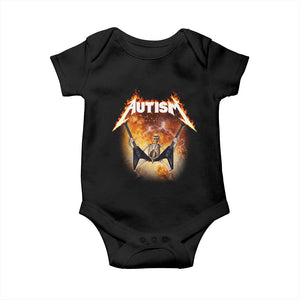 Autism Skeleton Rocker Baby Onesie Hardcore Rock Style Artwork TS11 Black Print Your Wear